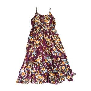 Mlle Gabrielle Floral Maxi Size 2X Tie Waist Dress